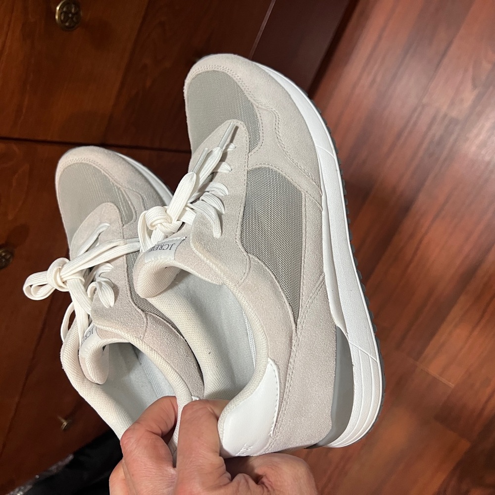 J. Crew White and Gray Sneakers